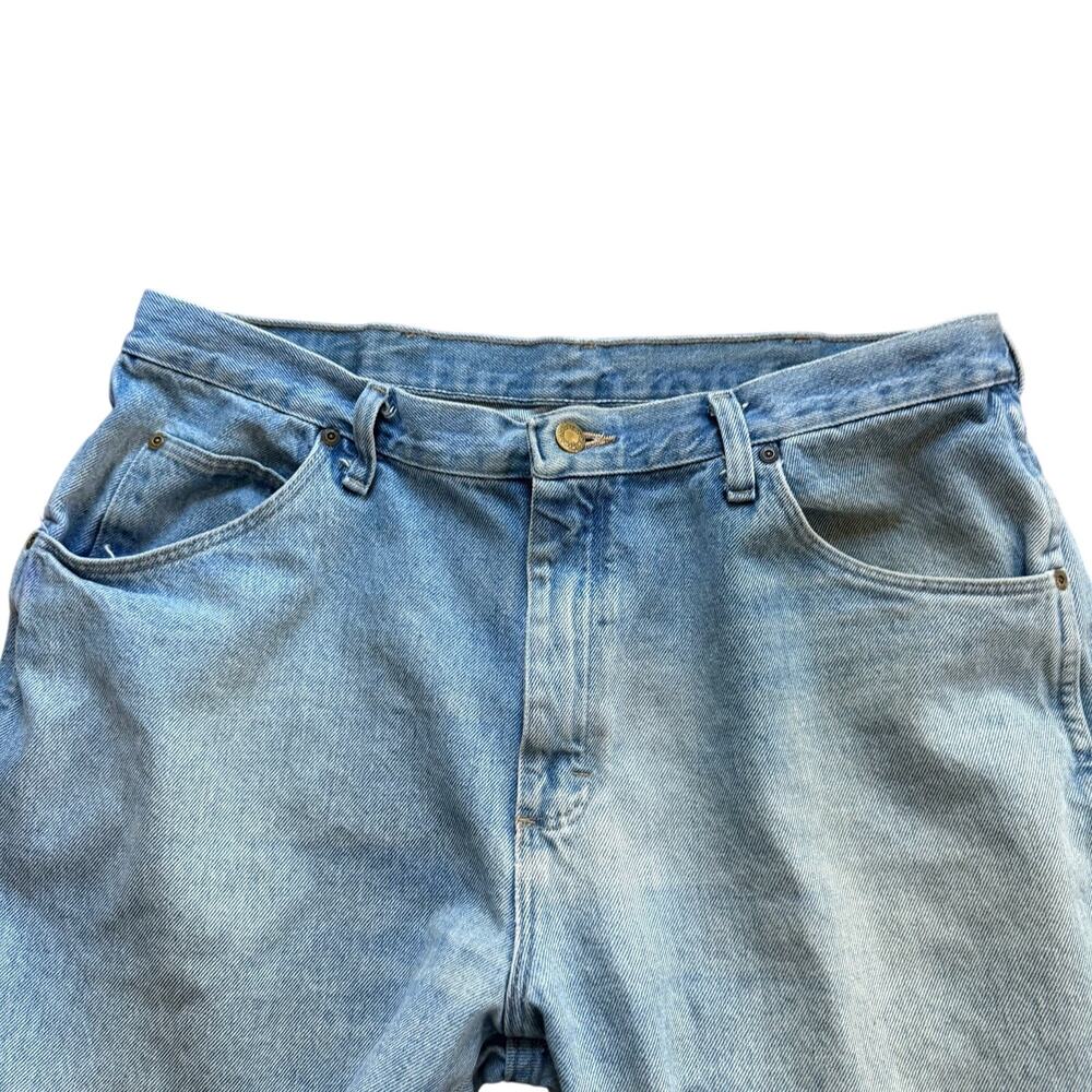 Vintage 90s Wrangler 965 Jeans Mens 36x29 Made in USA Regular Fit Light Wash - Picture 3 of 7